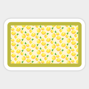 Yellow Lemon Print Pattern Sticker